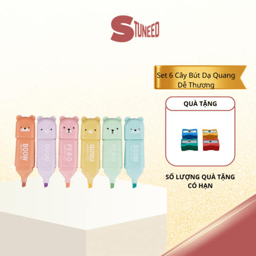 Set 6 Cây Bút Dạ Quang 6 Màu Highlight Dễ Thương