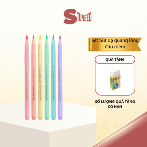 Set bút dạ quang lông đầu mềm