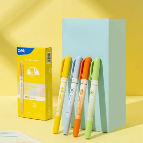 But Highlight dau dong Deli cao cap - CU373 danh dau tai lieu sach vo tot