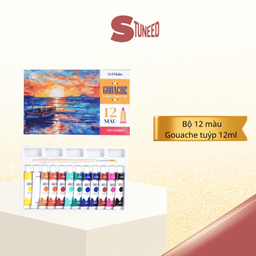 Bo 12 mau Gouache tuyp AM GC0002 chinh hang