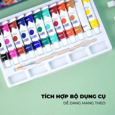 Bo 12 mau Gouache tuyp AM GC0002 chat luong