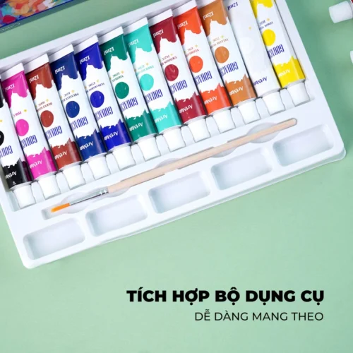 Bo 12 mau Gouache tuyp AM GC0002 chat luong